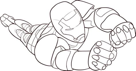 Iron Man volando para colorear y pintar - Dibujo Views