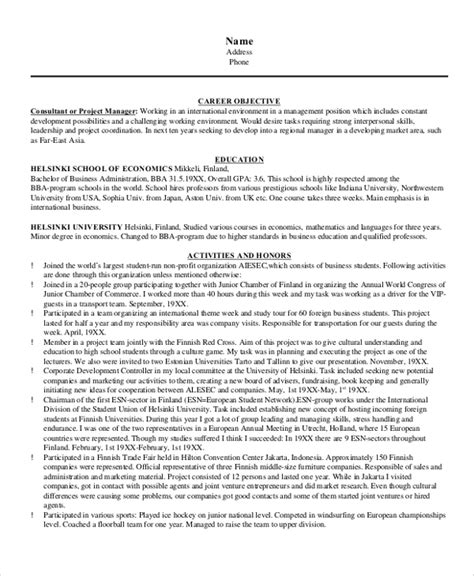 Free 8 Sample Objective On Resume Templates In Ms Word Pdf