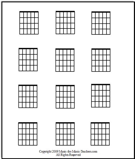 Blank Guitar Chord Chart Print It Out And Fill It In With All The Cool New Chords You Learn
