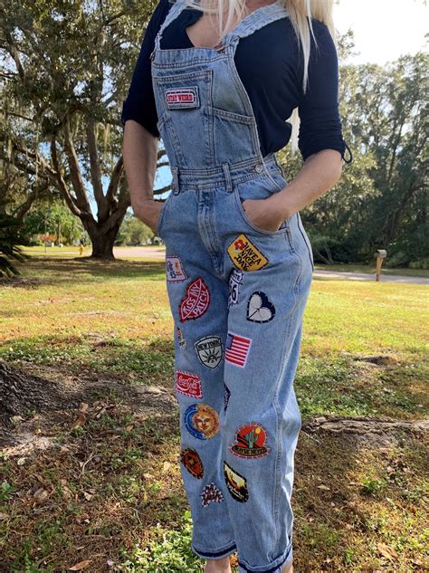 Vintage Overalls Patched Bib Overalls Reworked Custom