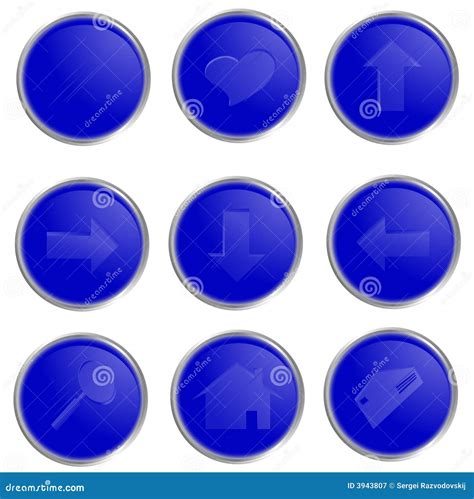 Vector Blue Spheric Web Buttons Stock Illustrations 4 Vector Blue