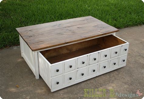 Dark, waxed wood craftedtime 5 out of 5 stars (64) £ 350.00. DIY Coffee Table with Apothecary Style - KnockOffDecor.com