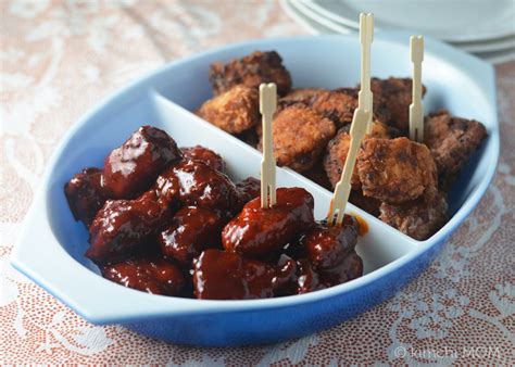 Fried chicken has been incredibly popular in korea since the 1970s, and there are many fried chicken shops around the country. Spicy Fried Chicken Bites - kimchi MOM