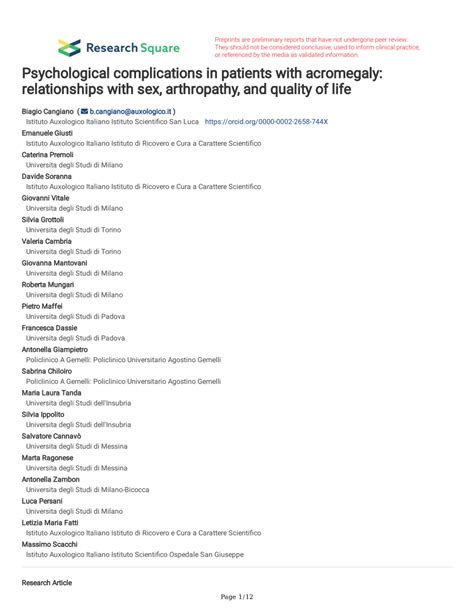 pdf psychological complications in patients with acromegaly relationships with sex