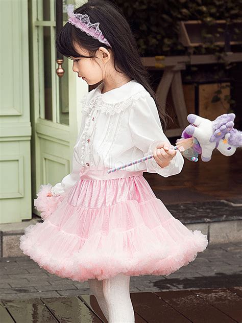Sweet Lolita Shirt Lace Trim Ruffle White Toddlers Lolita Blouse