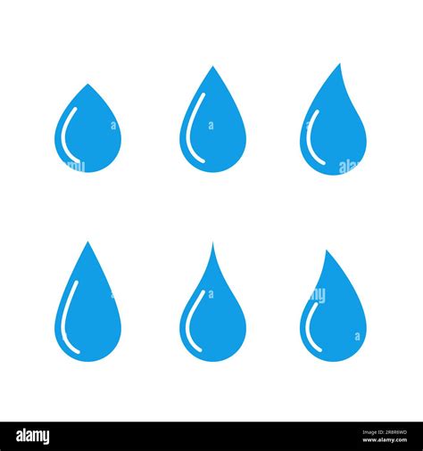 Vector Water Drop Logo Raindrop Moisture Droplet Symbol Blue Water