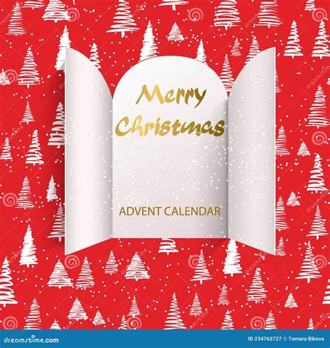 Christmas Advent Calendar Door Opening Stock Vector Illustration Of