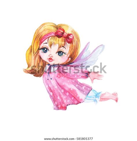 Cheerful Little Girl Fairy Stock Illustration 581801377 Shutterstock