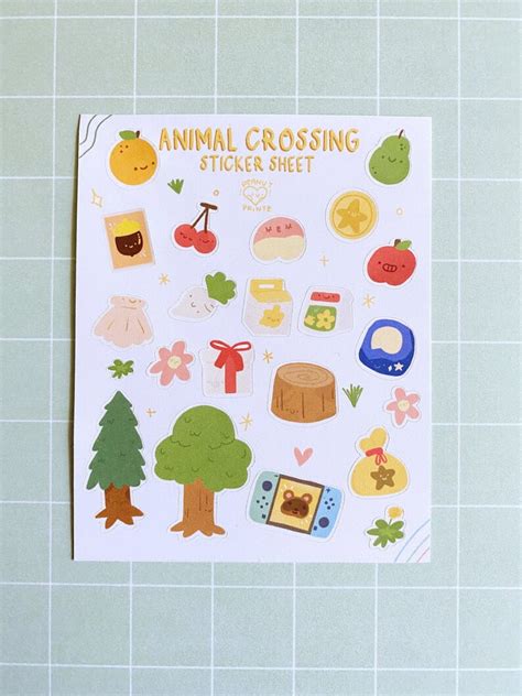 Animal Crossing Sticker Sheet Journal Stickers Cute Etsy