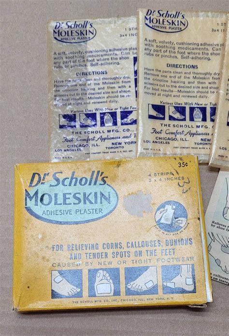 Vintage Dr Scholl S Moleskin Adhesive Plaster Box Advertising