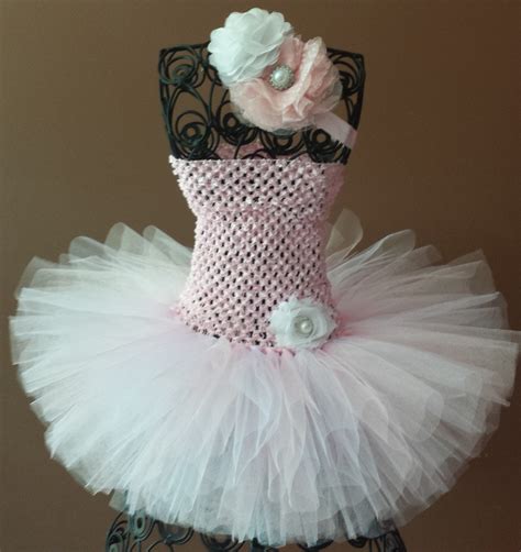 Pink And White Tutu Dress And Headband Set Etsy