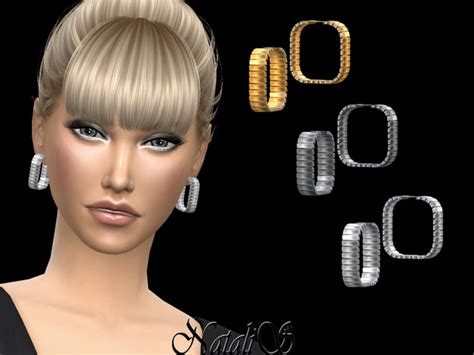Square Hoop Earrings By Natalis At Tsr Sims 4 Updates