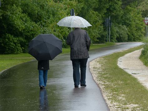 Hd Wallpaper Two Person Walking On Pathway Holding Open Umbrella