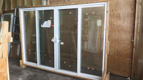 4 Panel Patio Sliding Glass Doors Wscreen White Vinyl 117 1316” X