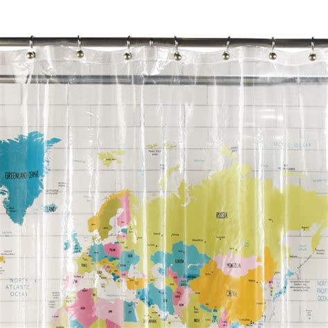 Everyday Living World Map Peva Shower Curtain 1 Ct Pick ‘n Save