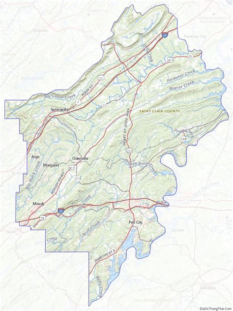 Map Of St Clair County Alabama