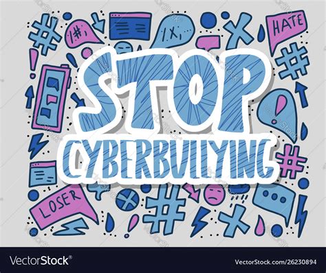 Stop Cyberbullying Quote Concept Desing Royalty Free Vector