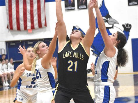 girls basketball cambridge slips past lake mills in second half