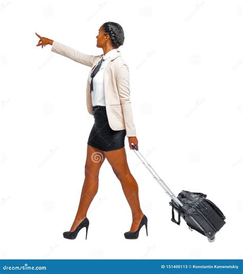 Side View Of A Black African American In Formal Attire Walking W Stock Image Image Of Tourism