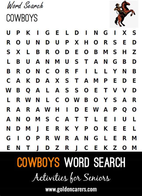 Cowboys Wordsearch