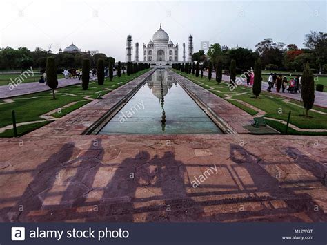 Iconic View Of Taj Mahal One Of The World Wonders Agra India Stock