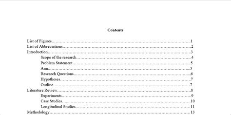 Dissertation Table Of Content Tips And Example Your Studyhack