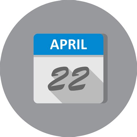 April 22nd Date On A Single Day Calendar 505626 Vector Art At Vecteezy
