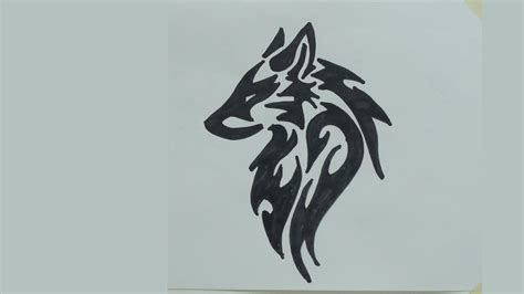Howling wolf drawing black and white | how to draw wolf howling at the moon drawing night scenery for easy drawing online videos visit my channel qwe art. How to draw wolf head tribal tattoo #2 - YouTube