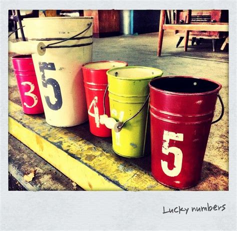 Numbered Buckets Tin Buckets Wooden Handles Number Fun