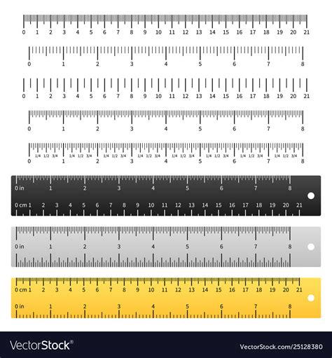 Measuring Rulers School Ruler Metric Scale Vector Image