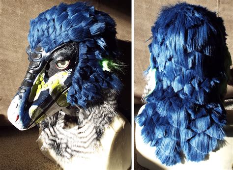 Fire Works Fursuits Feathered Raptor Head Is Done Up For Bid