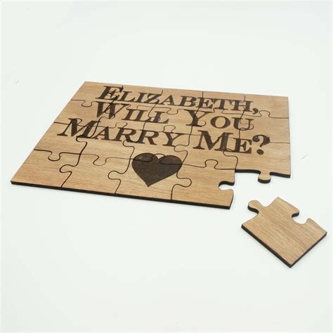unique personalized wood jigsaw puzzle wedding engagement proposal will you marry me 20 piece