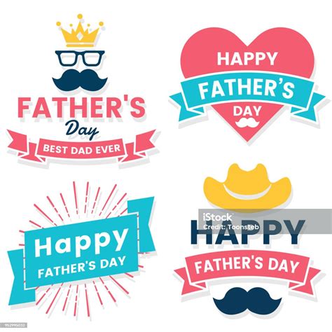 Hari Ayah Logo Vektor Ulang Tahun Untuk Spanduk Ilustrasi Stok Unduh