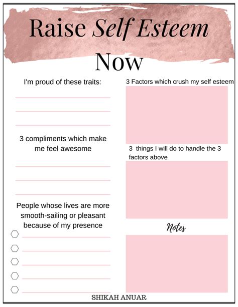 Self Worth Activities For Adults Pdf Collene Good