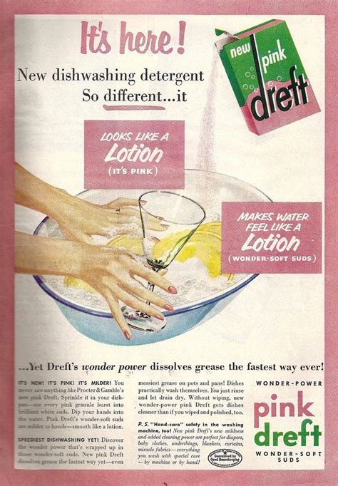 Dreft Dishwashing Detergent Ad 1955 Dishwasher Detergent Detergent