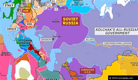 Denikin And Yudenich Attack Historical Atlas Of Northern Eurasia 1