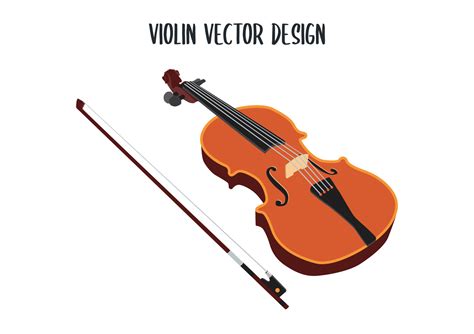 Wooden Violin Vector Design Classical Violin Vector Illustration