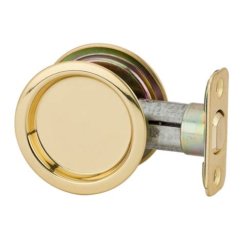 Weiser 1030 Round Polished Brass Pocket Door Passage Lock The Home