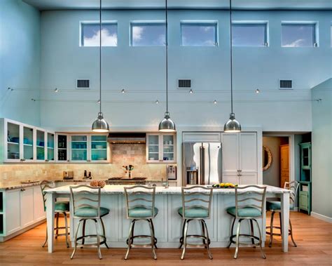 Blue Contemporary Kitchen Boasts High Ceilings Hgtv
