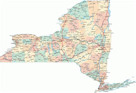 New York Map With Cities And Towns Travelsfinderscom