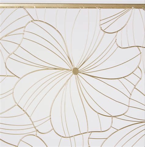 Check spelling or type a new query. Gold Metal Wire Flower Wall Art 100x100 Camelia | Maisons ...