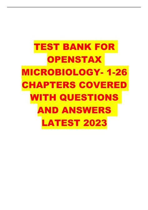 Test Bank For Openstax Microbiology 1 26 Chapters Covered With