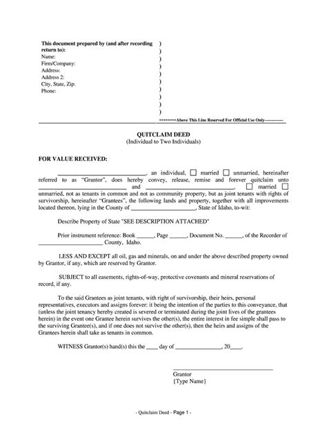 Joint Tenancy Deed Fill Online Printable Fillable
