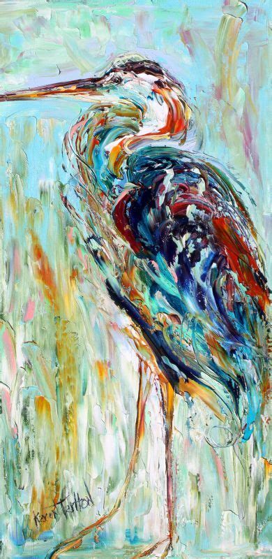 Blue Heron Canvas Art Original Oil Painting Blue Heron