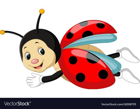 Ladybug Cartoon Royalty Free Vector Image Vectorstock