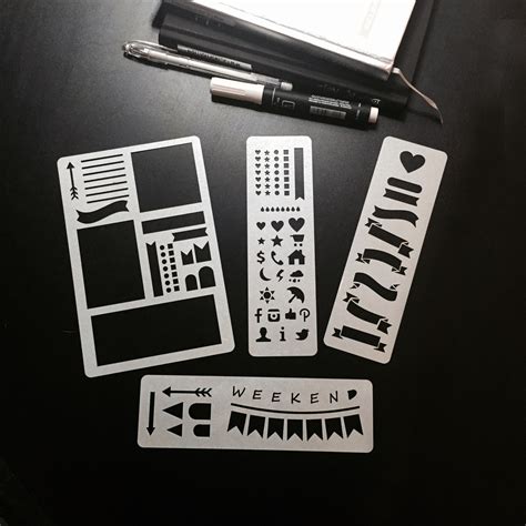 Set Of 4 Stencils Bullet Journal Stencil Planner Stencil
