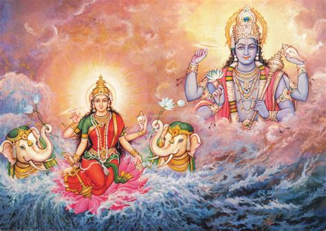 Art Goddess Lakshmi And Lord Vishnu 4199x2972 Download Hd Wallpaper