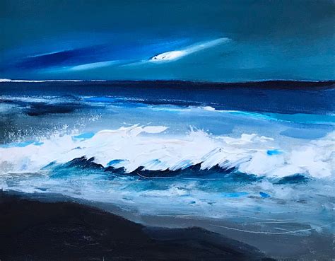 Abstract Seascape Art Original Ocean Painting Calming Art Etsy UK