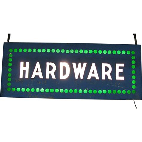 Vintage Lighted Hardware Trade Sign Finish Line Collectibles Ruby Lane