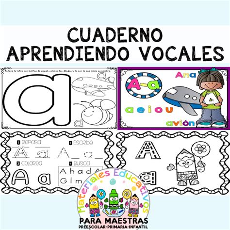 Cuaderno Aprendiendo Las Vocales Materiales Educativos Para Maestras